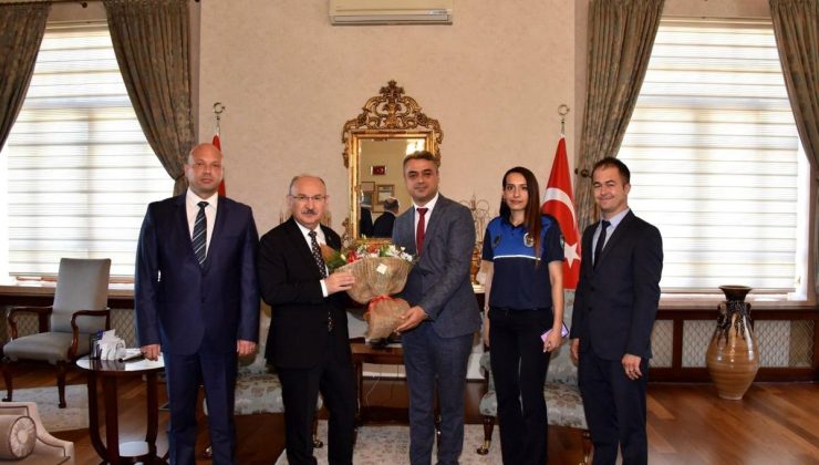 Zabıta Daire Başkanlığı Vali Karadeniz ve Başkan Ergün’ü ziyaret etti