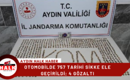 Otomobilde 757 tarihi sikke ele geçirildi; 4 gözaltı