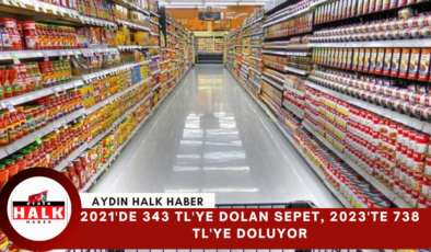 2021’de 343 TL’ye dolan sepet, 2023’te 738 TL’ye doluyor