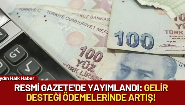 Resmi Gazete’de yayımlandı: Gelir desteği ödemelerinde artış!