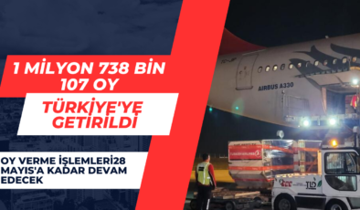 1 Milyon 738 Bin 107 Oy Türkiye’ye Getirildi.