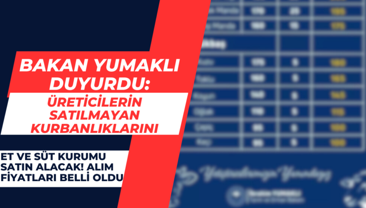 Bakan Yumaklı duyurdu: Üreticilerin satılmayan kurbanlıklarını Et ve Süt Kurumu satın alacak! Alım fiyatları belli oldu