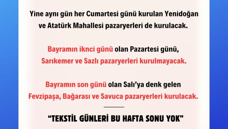 Söke’de Ramazan Bayramında Pazaryerleri