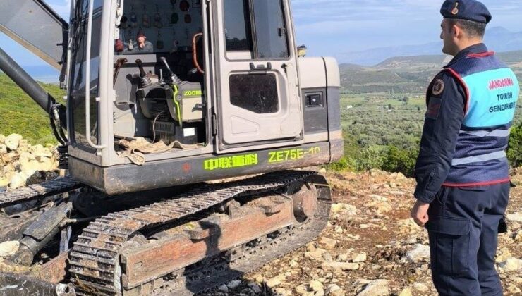 Hazine arazisindeki çalışmayı jandarma durdurdu