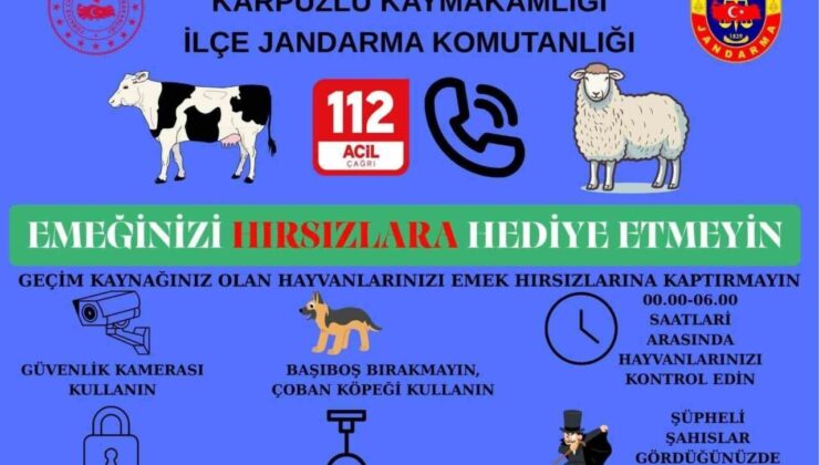 Jandarmadan Kurban Bayramı öncesi hırsızlık uyarısı
