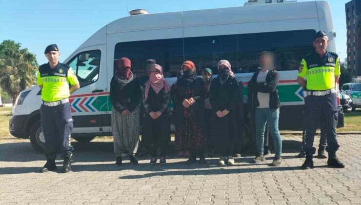 İzin belgesi bulunmayan 12 düzensiz göçmen yakalandı